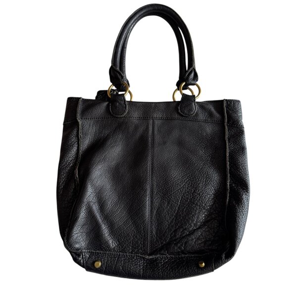 Linea Pelle Black Leather Shoulder Handbag Tote Soft Weighty Leather - Picture 2 of 16